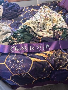 Purple "Cheers to 25" Celebration Sash